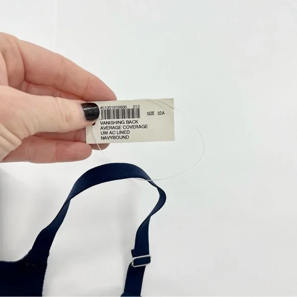 NWT Soma Vanishing Back Front Close Full Coverage Smoothing Navy Blue Bra Sz 32A - Picture 4 of 8